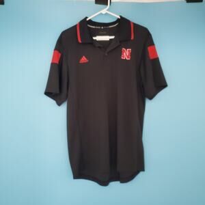 Adidas Polo Men's Size Large Black Huskers